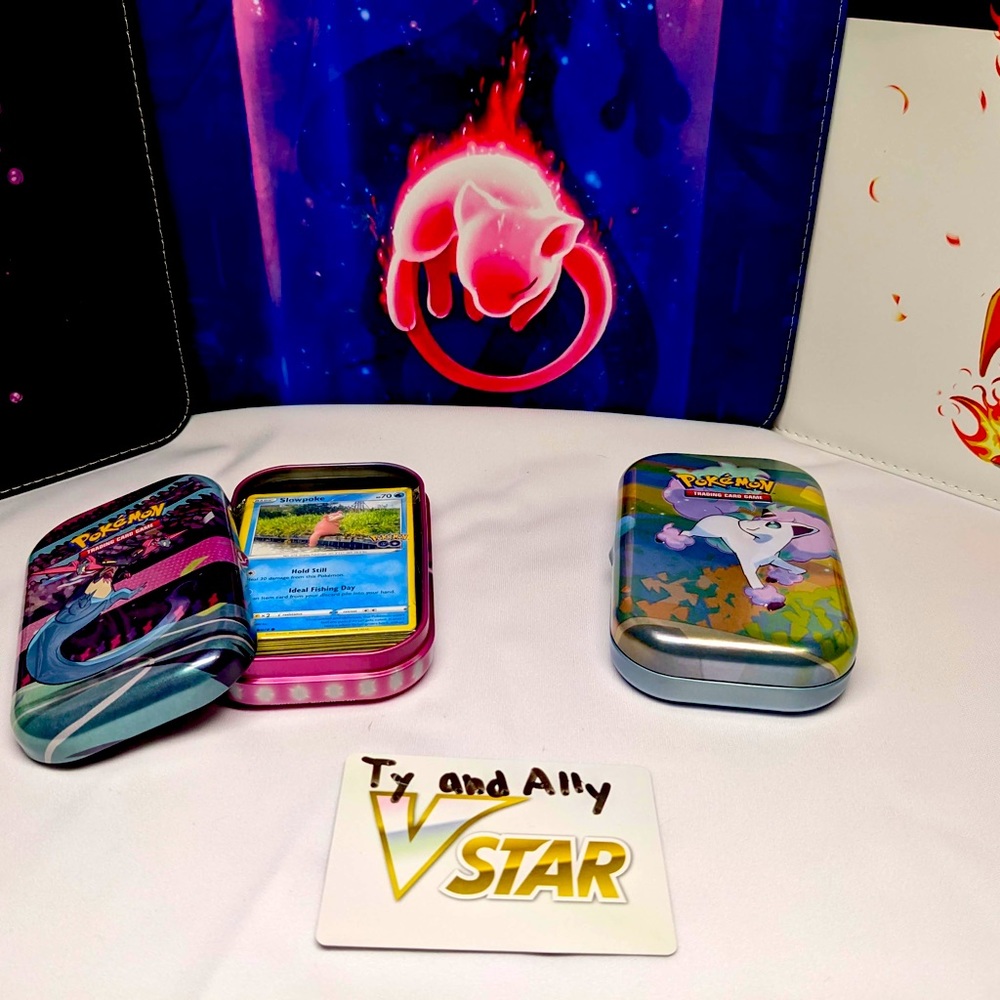 Over 50 Pokemon cards in a tin box! NO DUPLICATES! Perfect gift!